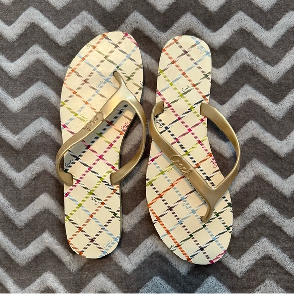 Coach | Tattersall Cassie Flip Flops - Picture 1 of 3